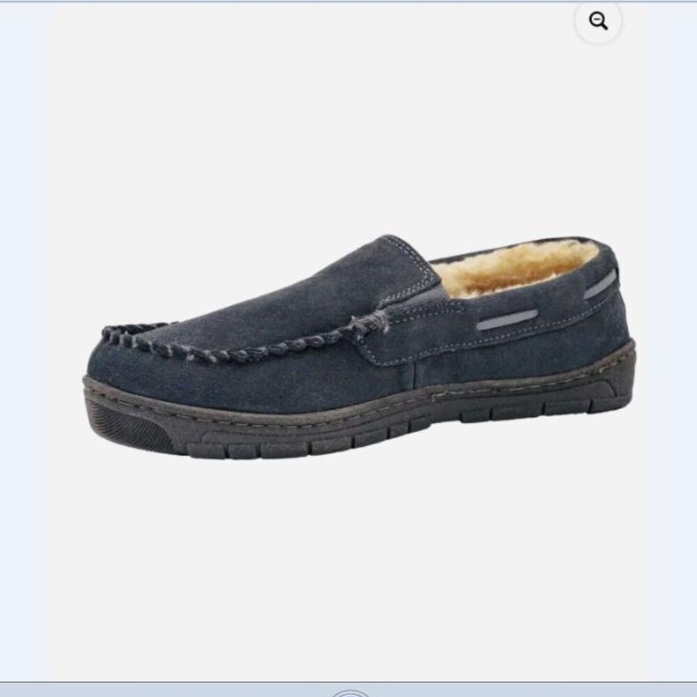 Men's Eddie Bauer WestHaven Suede Slippers Gray Size M 8-9 Memory Foam New